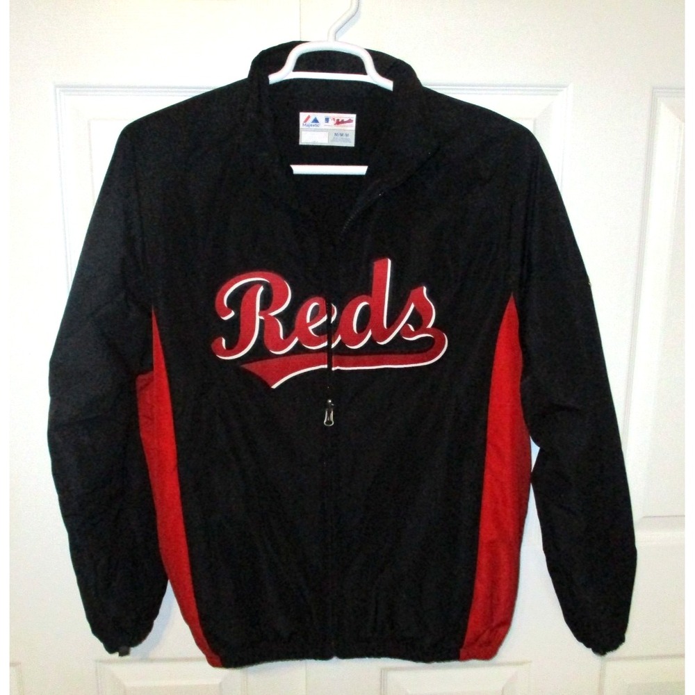 Cincinnati Reds Majestic lAuthentic Collection Black Fleece lined Jacket Sz M